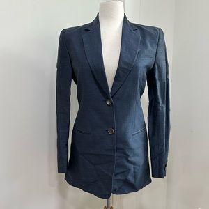 Classic indigo colored DKNY blazer.  Size 2.hits below hips